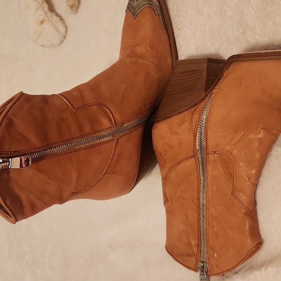 Tan Western Ankle Boots